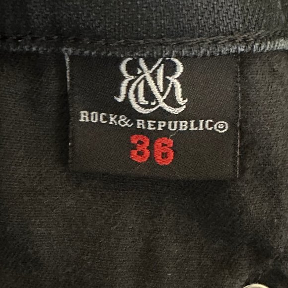 Rock & Republic Men's Slim Straight Black Denim Jeans - Picture 13 of 15